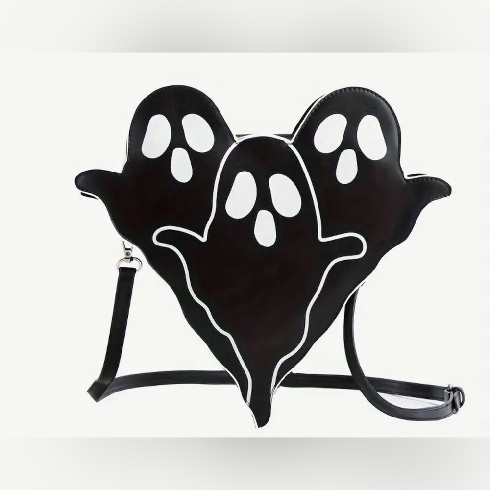 Ghost Shaped Crossbody Bag Purse Halloween Horror 12.20”x11.41”NEW